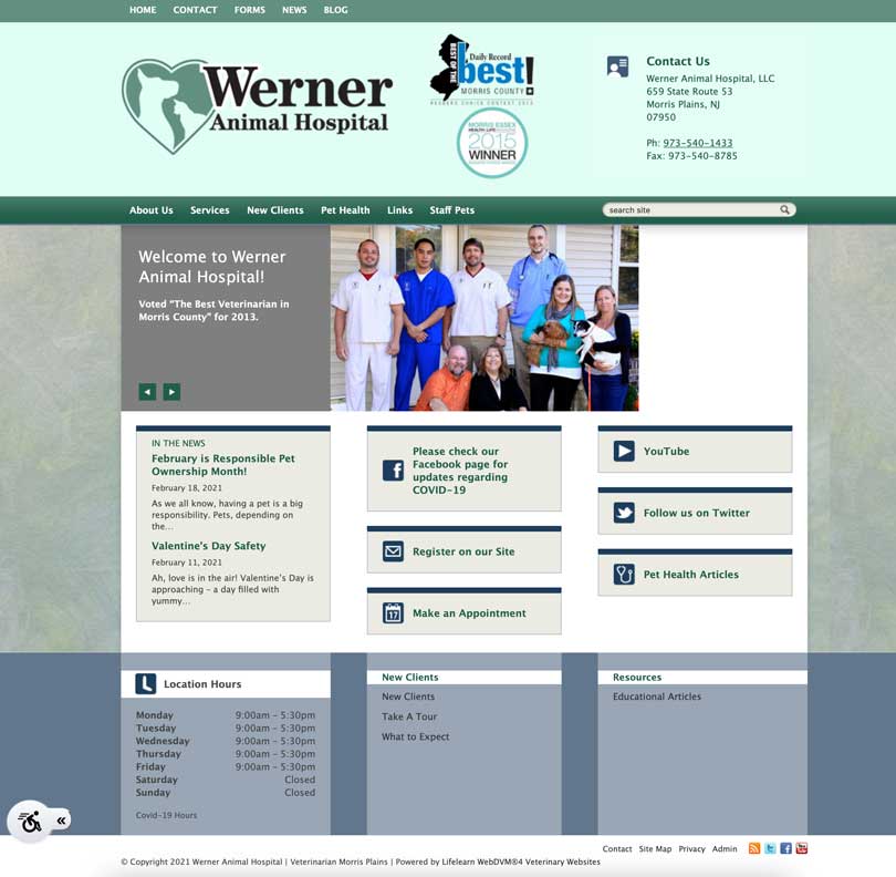 Werner Animal Hospital desktop Before